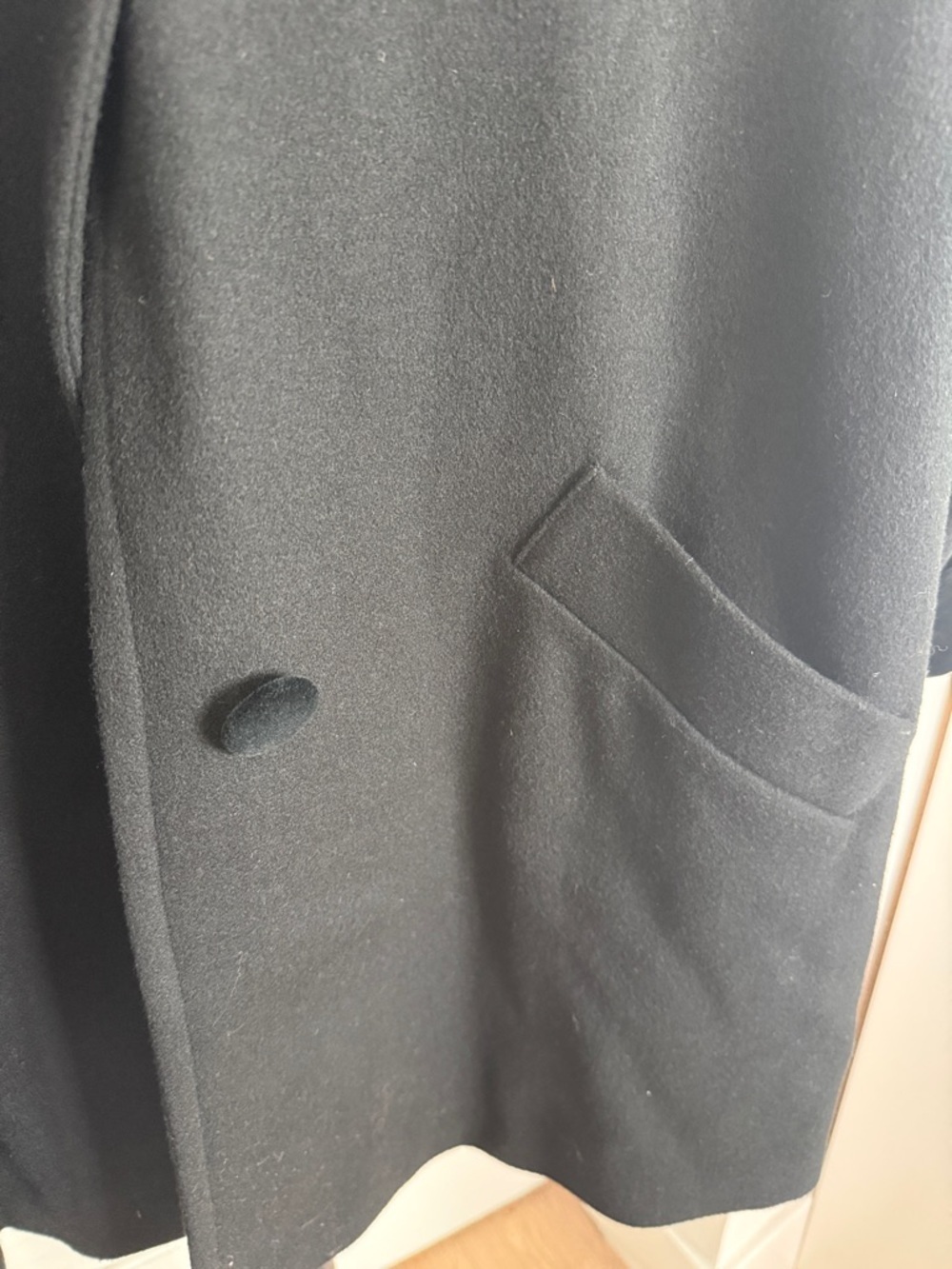 Bromley Black Wool Blend Coat Petite 14P Tailored Classic Winter - Picture 3 of 4